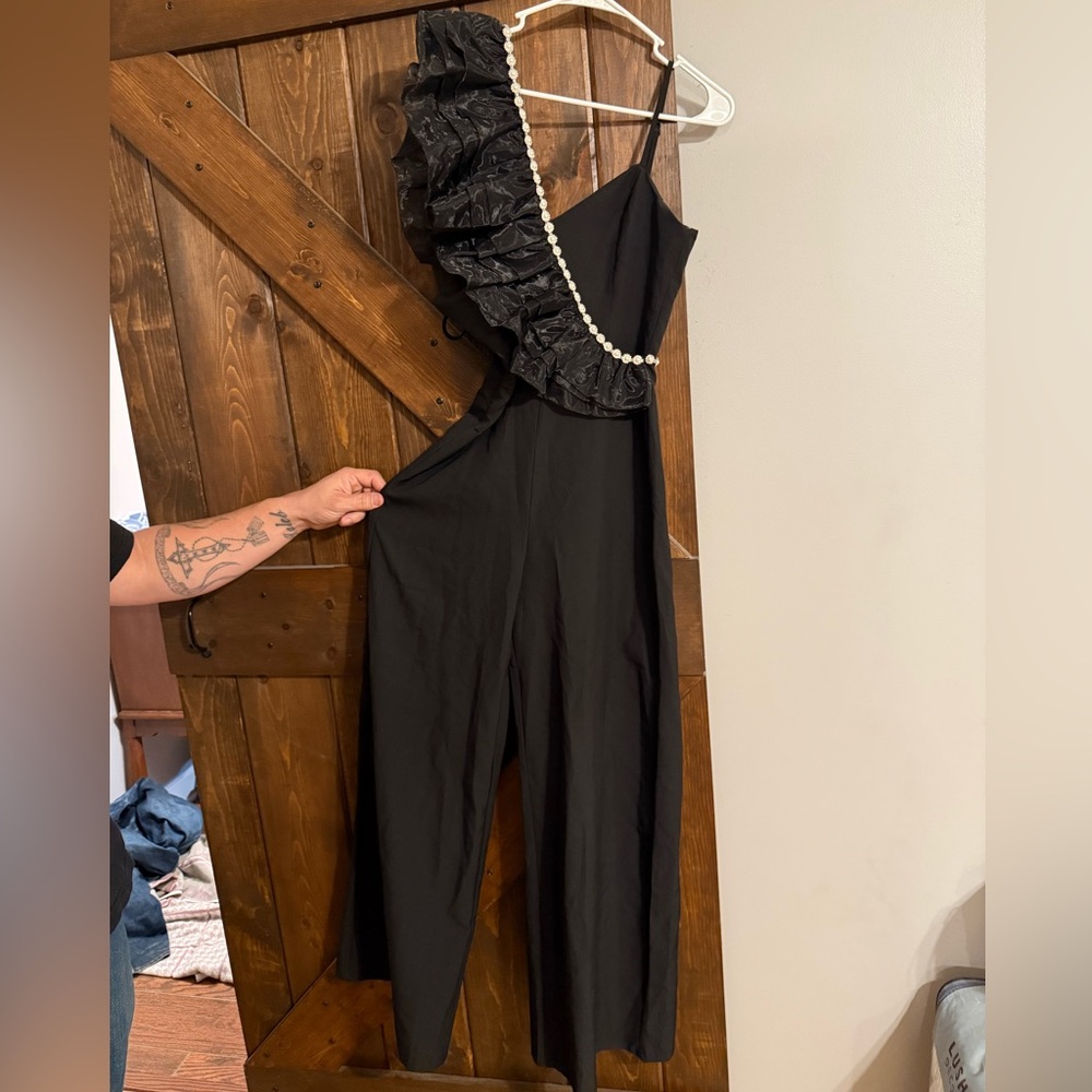 Black pageant jumpsuit. Worn once